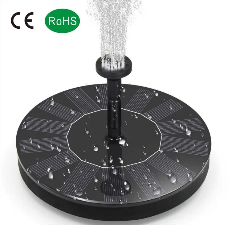 Solar Fountain Pump Free Standing Bird Bath Water Pump,1.4W Outdoor Floating Kit,for Garden, Pool