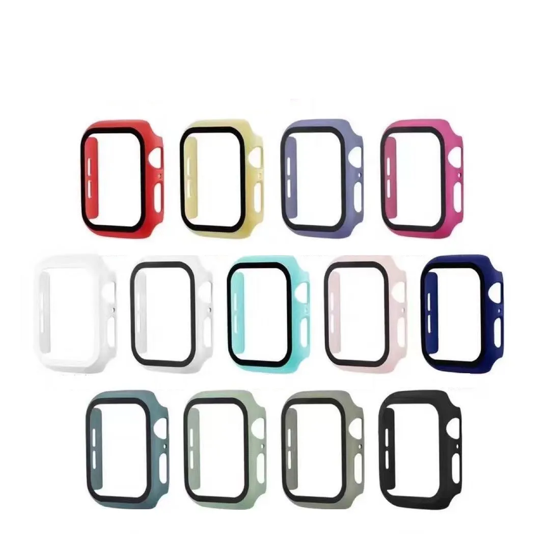 360 étui de protection plein écran 38mm 42 mm 40mm 44mm cadre de pare-chocs étuis rigides pour PC avec film en verre trempé pour Apple Watch 5/4/3/2/1 couverture