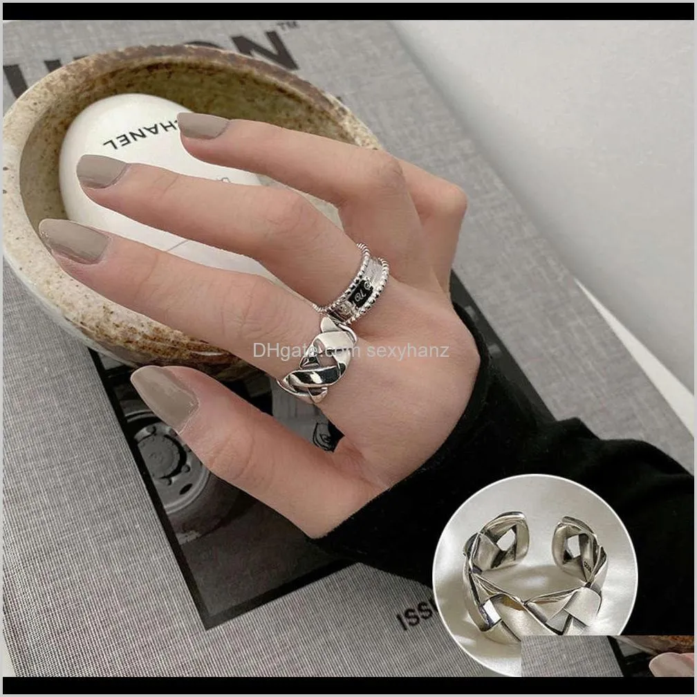 harajuku metal set women`s hip hop niche personality indifference style combination men`s fashion ring