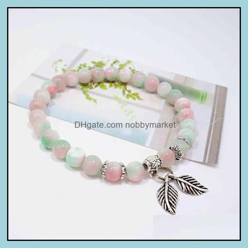 Brand Bracelet bracelet luxury designer jewelry women s opal beads charm crown leaf iced out NE982-1