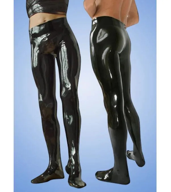 Модные костюмы костюмы ПВХ искусственная кожа сексуальные черные латексные леггинсы с ногами могут быть настроены