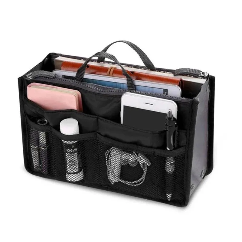 Mode -Tasche Make -up -Tasche Kosmetik für Frauen Doppelte Reißverschluss Toilettenartikel Make -upbag Large Nylon Reiseeinsatz Organizer Handtaschenbeutel Koffer