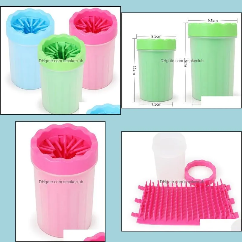 hot Soft Silicone Brush Pet Foot Washer Cup Puppy Dog Washer Dirty Washing Tools Pet Squeeze Hand Cleaning LLD12152