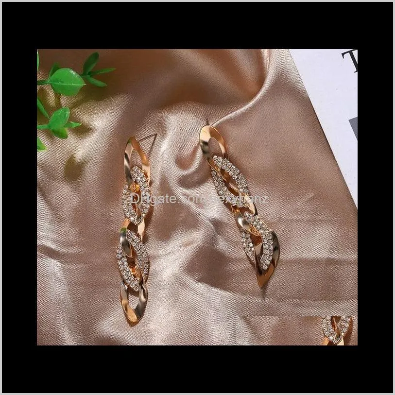 new fashion luxury designer diamond zircon braided metal long drop chandelier dangle stud earrings for woman girls555