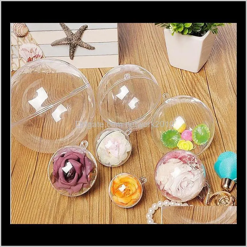 christmas decorations openable transparent plastic christmas ball baubles 4cm to 14.6cm christmas tree ornament party wedding epacket