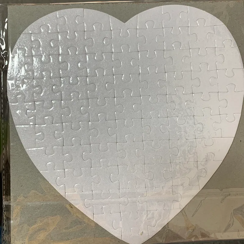 Sublimation Blank Heart Puzzles DIY Puzzle Paper Products Hearts love Shape Transfer Printing Blanks Consumables Child Toys Gifts