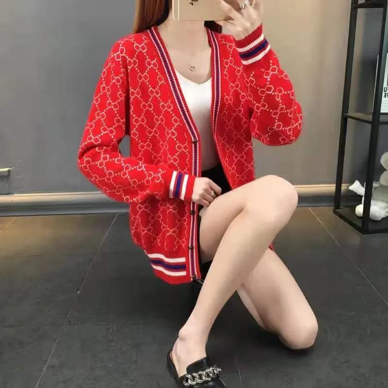 luxury clothes womens sweater for woman designer sweaters casual knit contrast color long-sleeved Autumn And Winter fashion classic women jumper