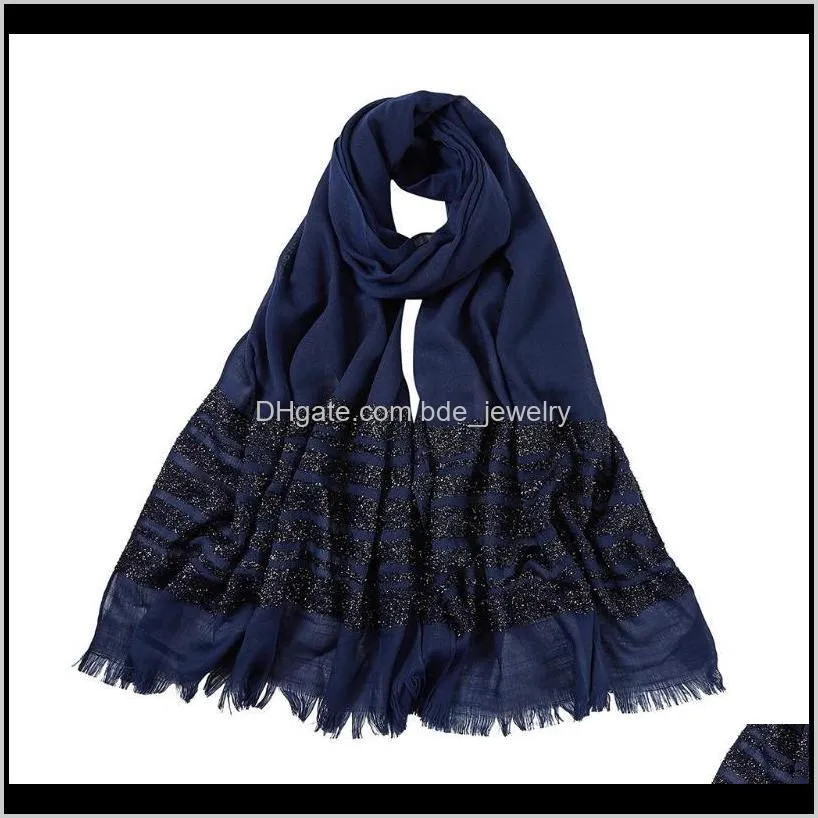 women casual chiffon sparkling long scarf muslim hijab wrap shawl headwear harajuku pure color vintage designer towels scarves