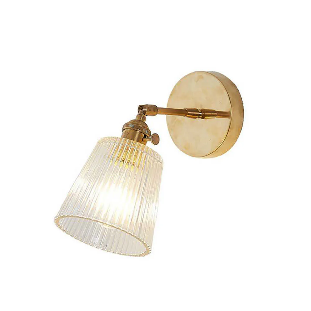 Lâmpada de parede lâmpada moderna moderna escória transparente iluminação nórdica lâmpada de parede de cobre luz lâmpada retro para quarto 210724