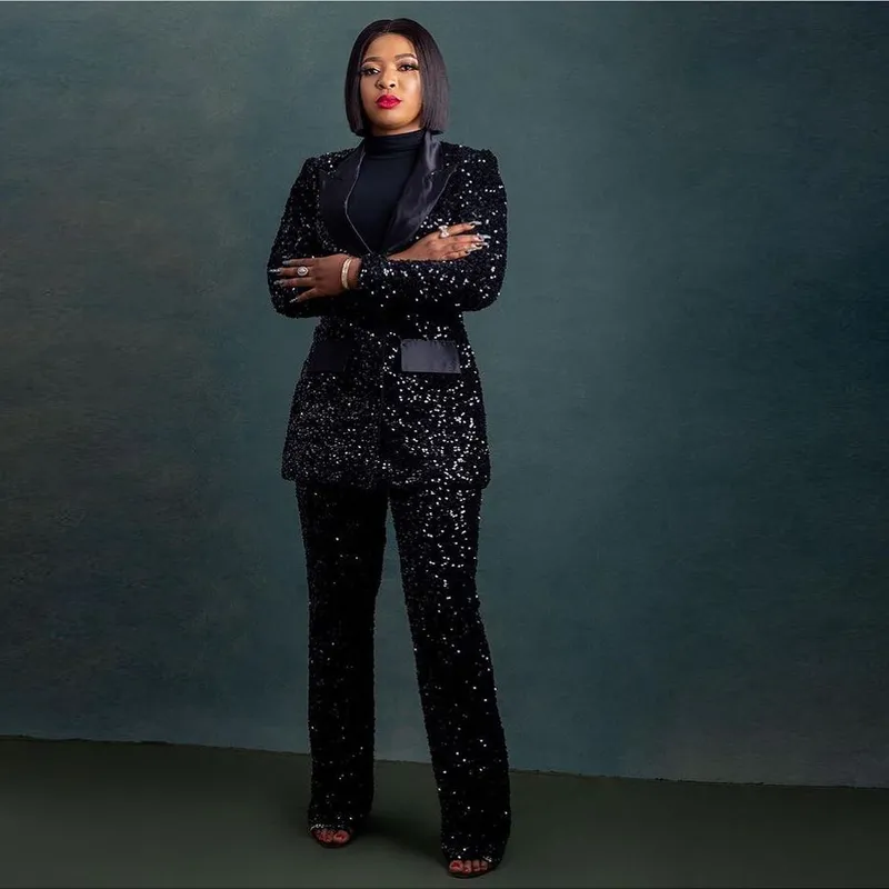 Sequined Black Jumpsuit Formal Jumpsuits For Prom With Long Sleeves Plus Size Formal Evening Gown For Arabic Women From Lindaxu90 106.5 DHgate.Com