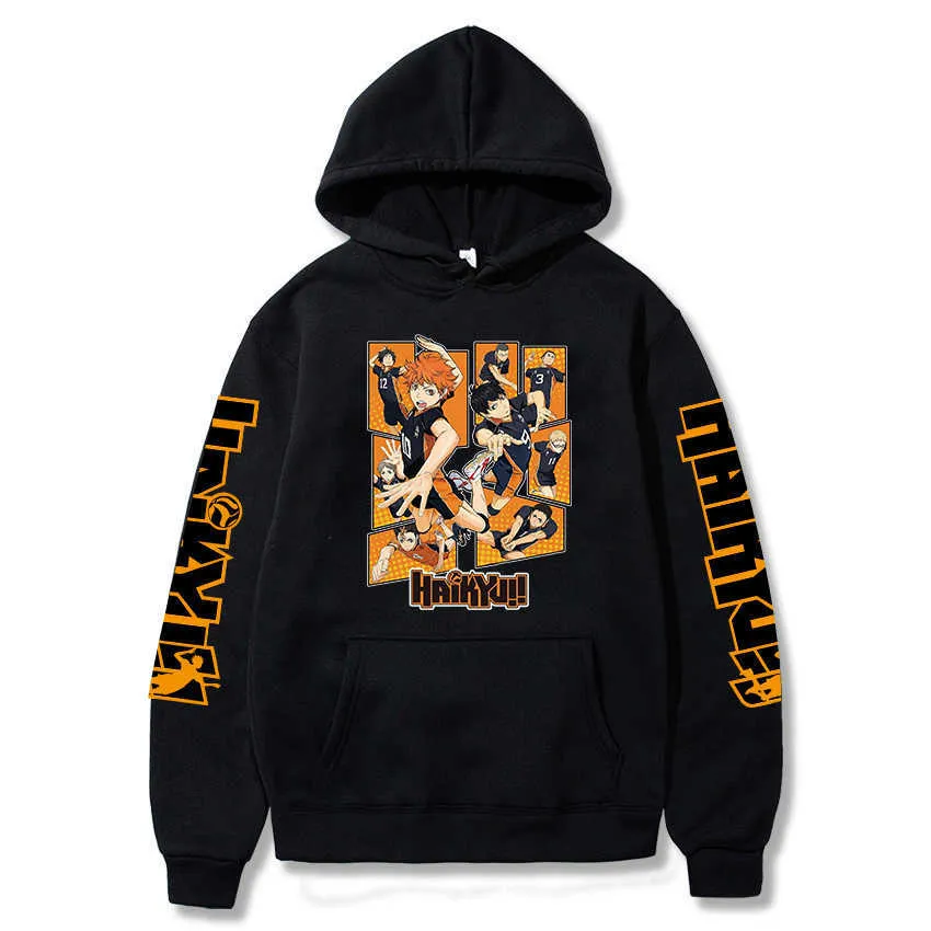 Anime Haikyuu Bluzy Bluzy Mężczyźni / Kobiety Hip Hop Streetwear Hoodie Anime Bluzy Męskie Bluzy H0818