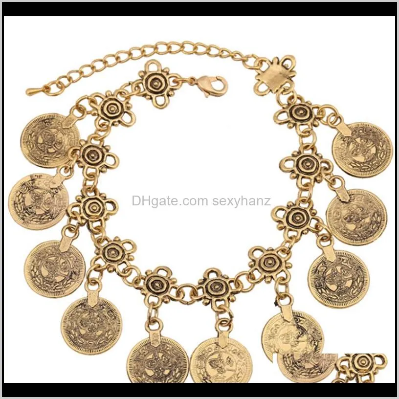 girl`s prom bracelet woman retro alloy bell bracelet merge chain fashion summer beach jewellery accessories for dance
