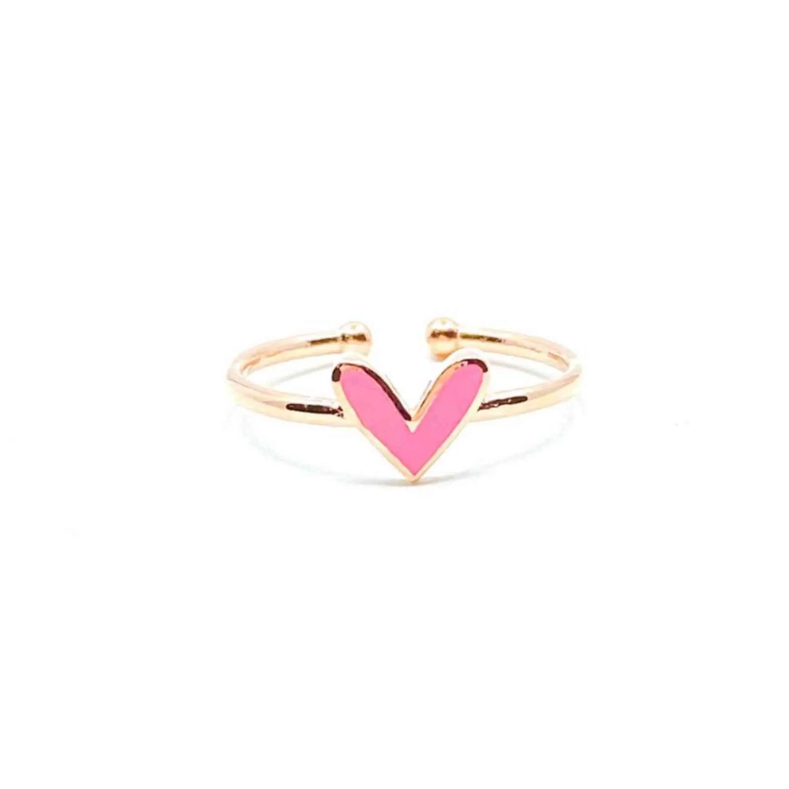 Custom Colorful Heart Stacking Rings Stainls Steel 18K Gold Plated Minimalist Dainty Enamel Heart Ring Jewelry for Gifts