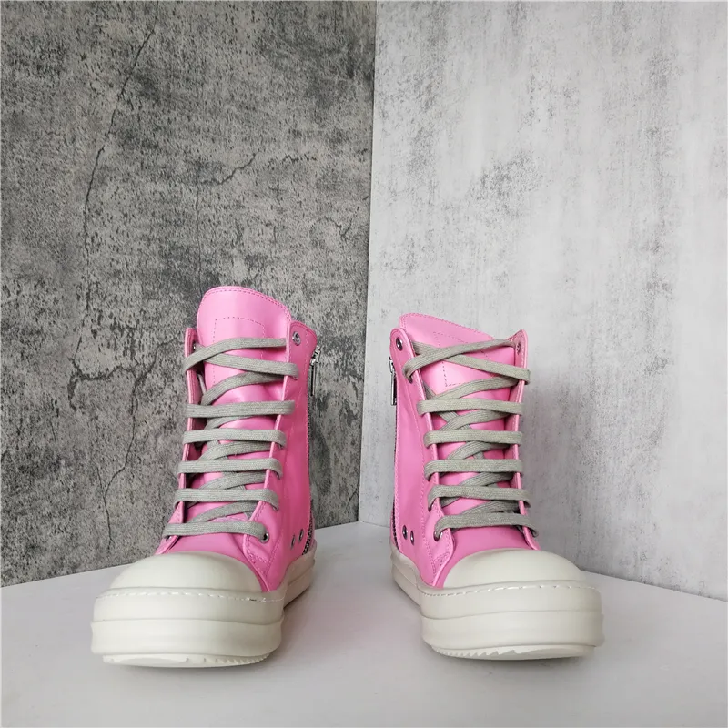 Womens pink deals leather sneakers