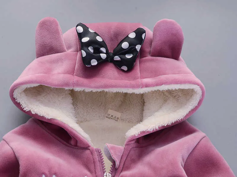 Ensemble de vêtements d'hiver épais et chauds pour filles, costume en coton en peluche pour bébés filles, vêtements pour enfants en bas âge, résistant au froid intense