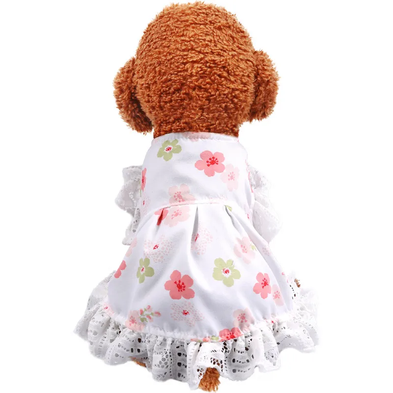 Designer Pet Dog Apparel Lady Summer Coffee Bow Dress Princess Teddy Cat Cute Clothes Two Legs Wear For Middle Small Dogs XSSMLXL281u