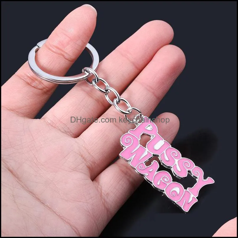 Action Movie Kill  Pussy Wagon Logo Alloy Pendant Necklace Chain Key Chains Keychain Keyring