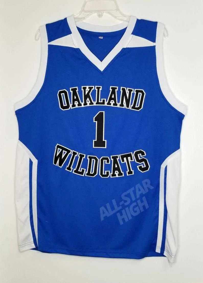 # 1 Damian Lillard Throwback High School Basketball Jersey Oakland Wildcats Personalizado Retro Deportes Bordado Cosido Personaliza cualquier nombre y