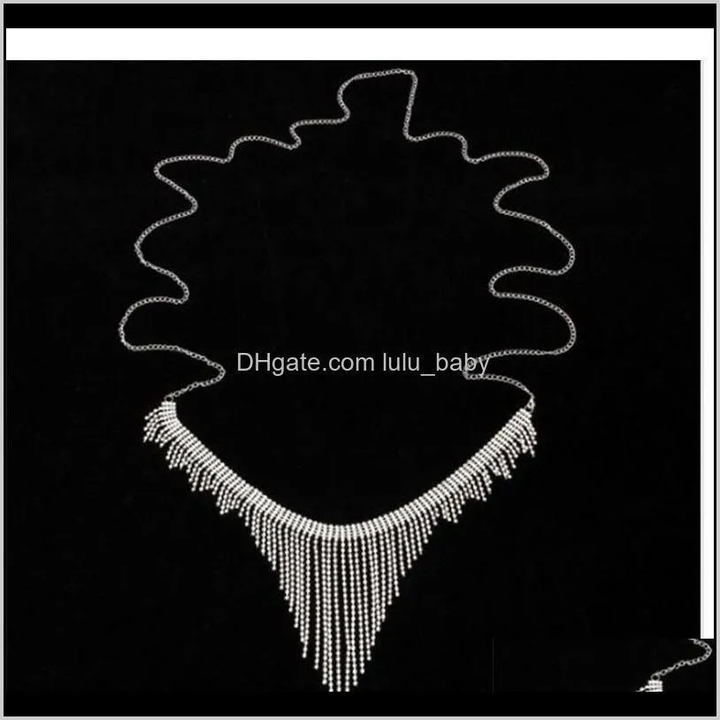 women sexy tassel rhinestone bondage beach crystal waist belly chain bikini waist link body chain for summer party gift scrtl