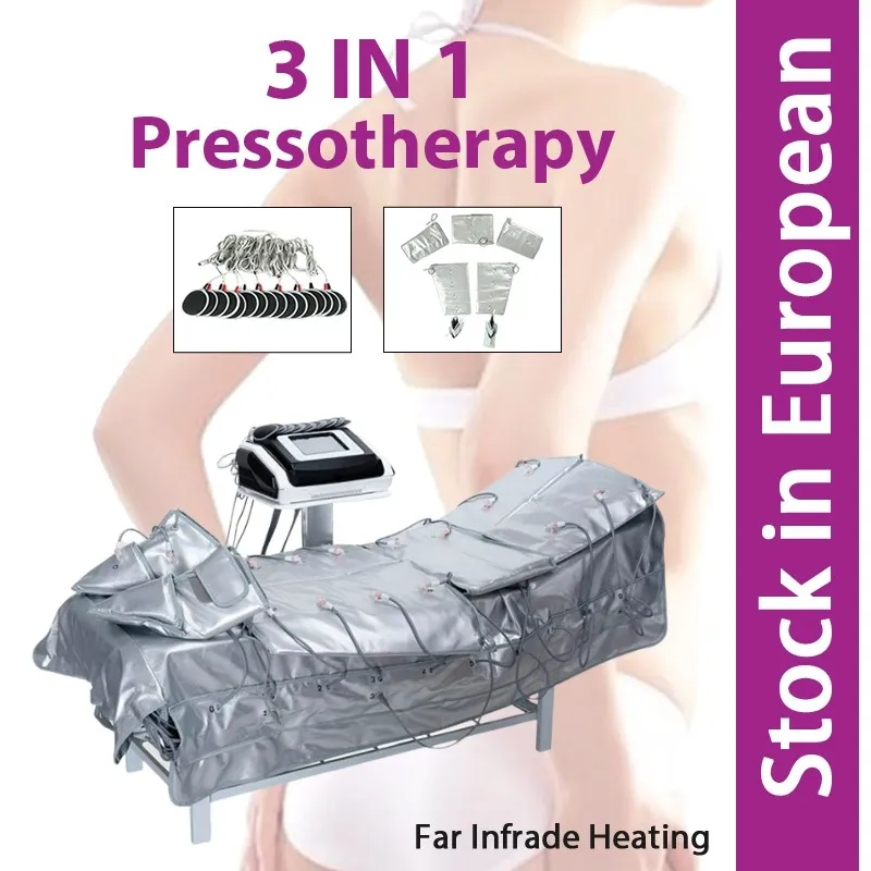 Fabrikspris 3 i 1 mikroström Infraröd pressoterapi Pressoterapia Lymf Drainage Detox Presoterapia Machine Slimming Beauty Machine