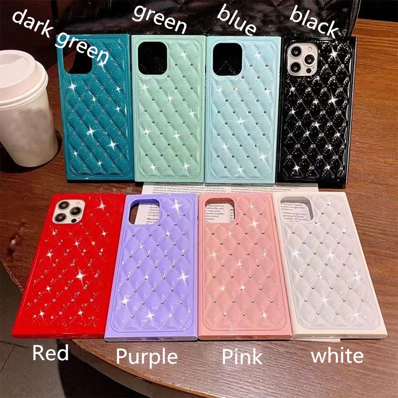 Comincan Shiny Bling Diamond Glitter -fodral för iPhone 15 14 13 12 11 Pro Max XS Max XR 7 8 Plus Rhinestone Soft TPU Back Cover Phone Protector