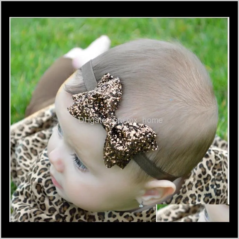 2020 new infant sequins big bowknot headbands cute baby photography props newborn hair band kids hair accessories headdress 10pcs/lot