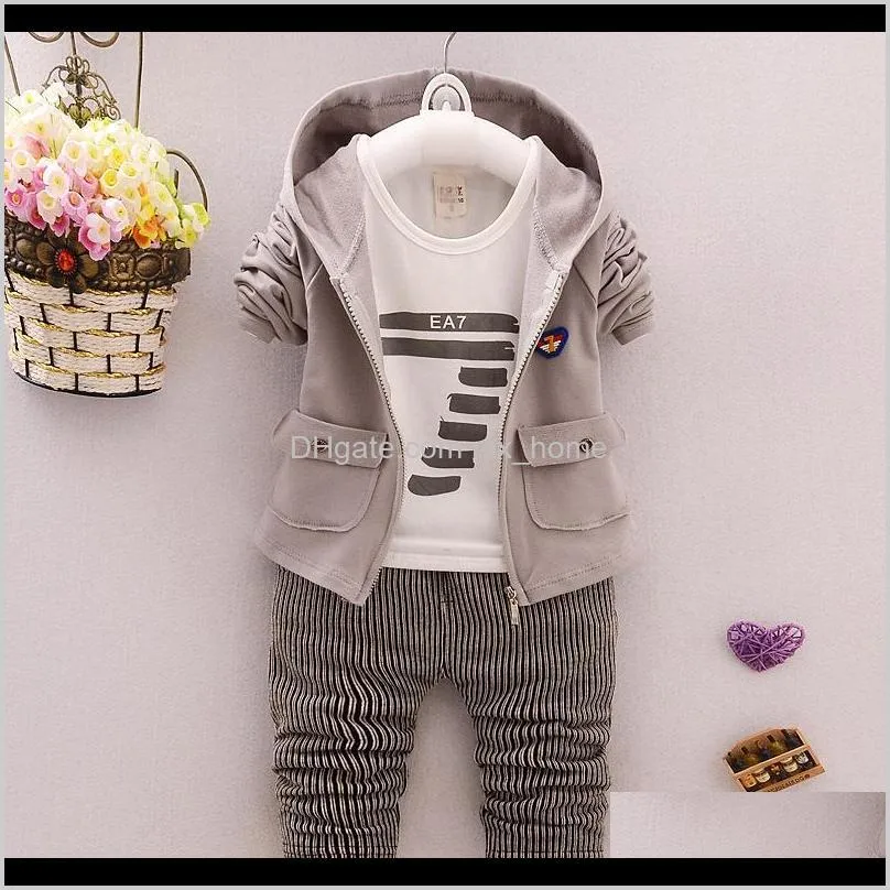 baby boy sets new spring cotton number printing longsleeve t-shirts+coats+pants 3pcs suits for kids children`s clothing