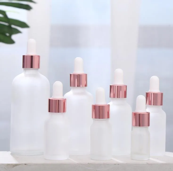 5-100ml Frosted Glass Dropper Bottle Essential Oil Bottles with Eye-Dropper Perfume Sample-Bottles Cosmetic Containers SN3152