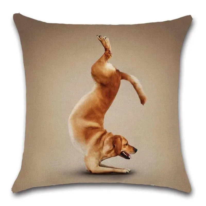 Подушка/декоративная наволочка йога собаки собаки животные печатные подушка для броска декор комнаты