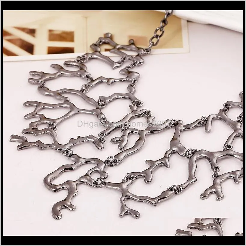 fashion unique vintage splicing tree branch necklace women jewelry punk collar choker maxi collier femme pendant necklaces