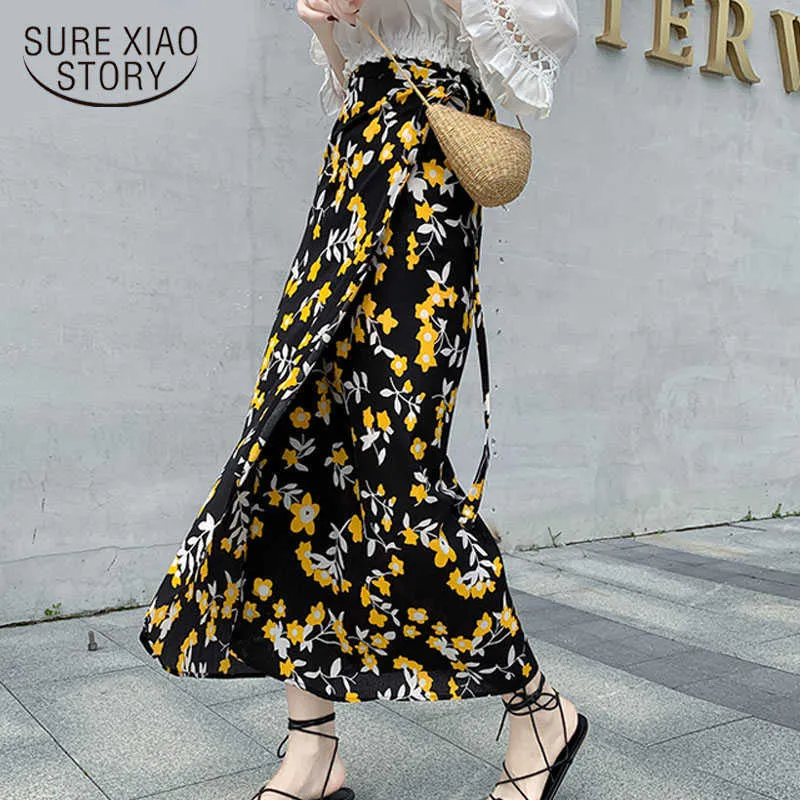 Floral skirt wild classic travel skirt in summer a variety of wearing a half-length skirt holiday style 4697 50 210527