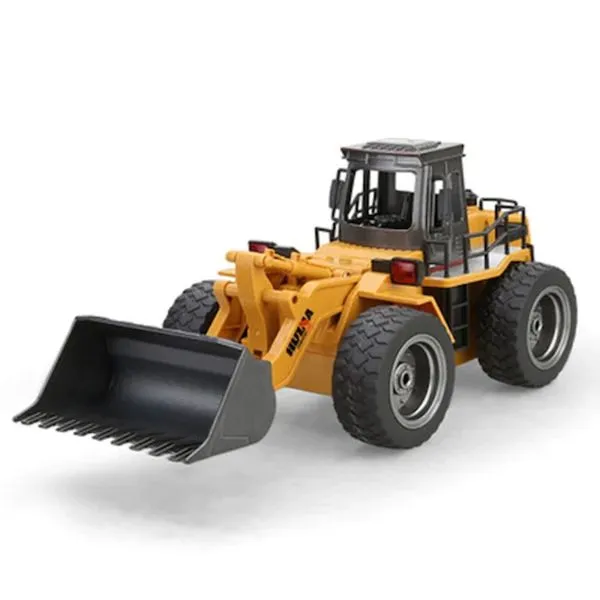 Huina 520 6 Anchannel Alliage Chargement Bulldozer 1/18 2.4GHz RC Métal Bulldozer Sans fil Télécommande Forklift Modèle de voiture RC Modèle de voiture pour enfants