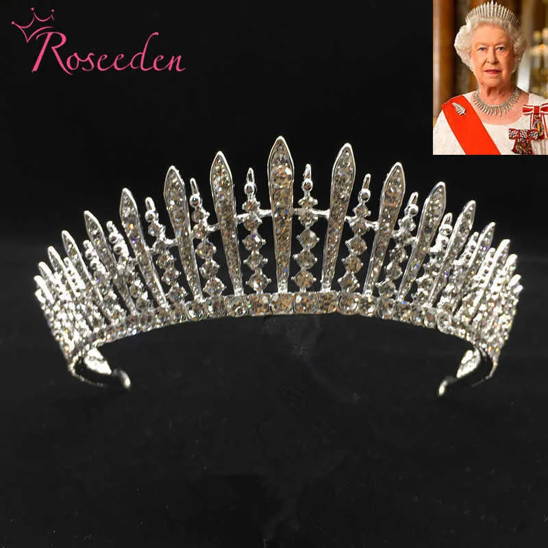 Wspaniała Księżniczka Królowa Tiara Ślubna Korona Ślubna Korowód Dla Panny Młode Ozdoby Włosy Re3184 210616