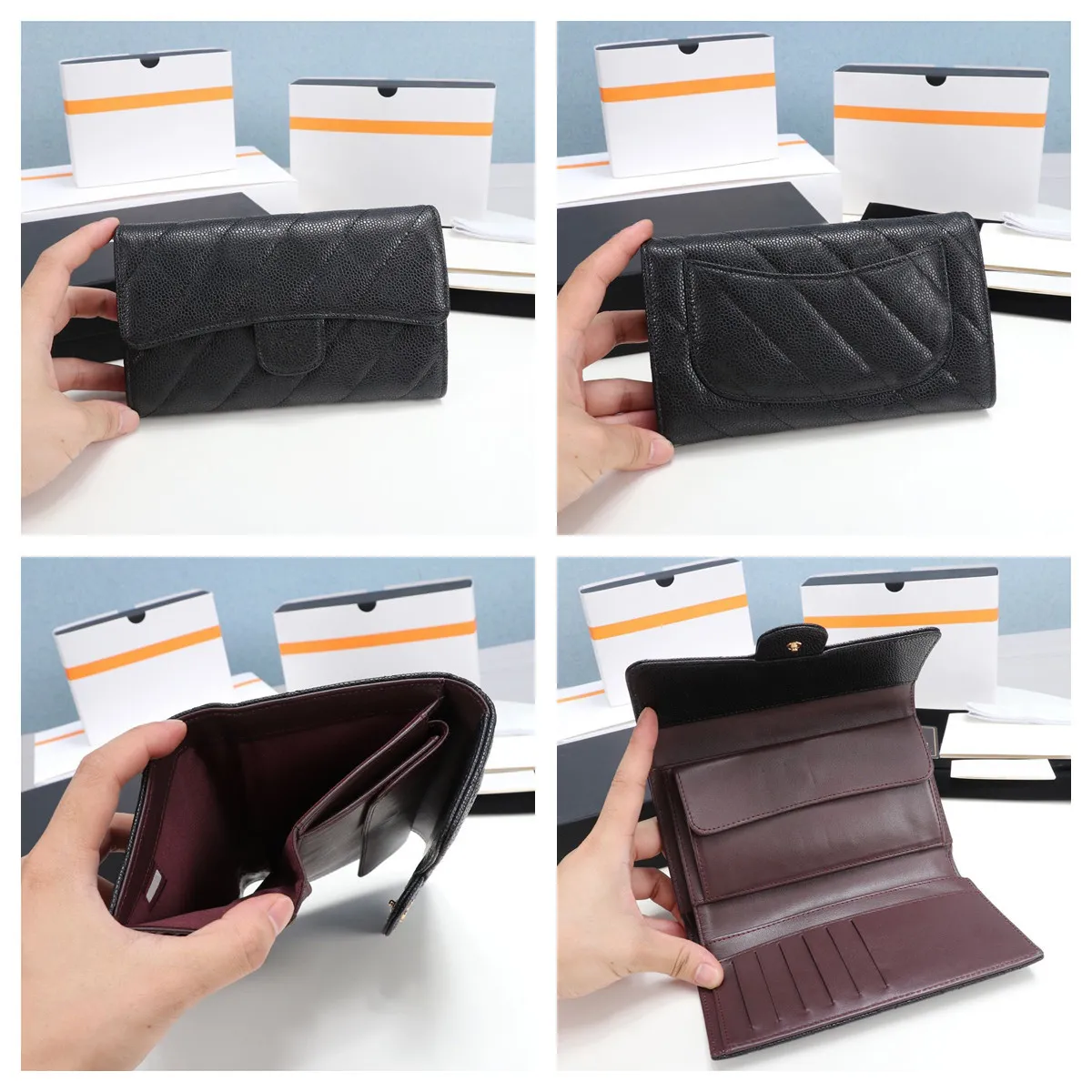 뜨거운 최고의 품질 정품 가죽 망 지갑 상자와 함께 Luxurys 디자이너 지갑 Womens Wallet Prese 신용 카드 홀더 여권 홀더 1885 A31506 19-10-2.5