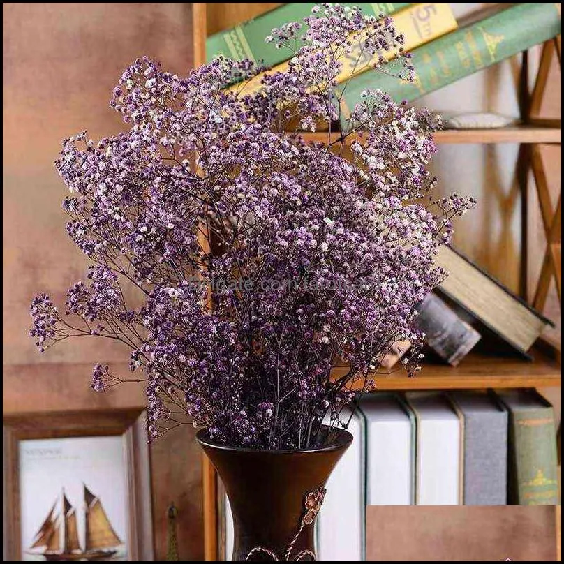 Natural  Dried Preserved Flowers Gypsophila Paniculata,Baby`s Breath Flower Bouquets Gift For Wedding Party Decoration 220110