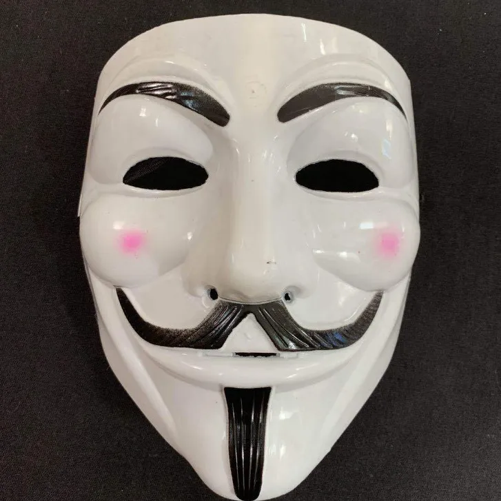 V Mask Halloween Full Face Masquerade Mask Vendetta Anonymous Guy Party Cosplay Maschere horror CYZ3032