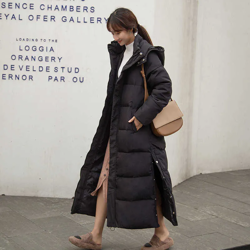 DHgate.com:Womens Winter Korean X-Long Down Cotton Parka Coat, Loose Outwear, Ankle-Length, Casual Long Jacket:Apparel