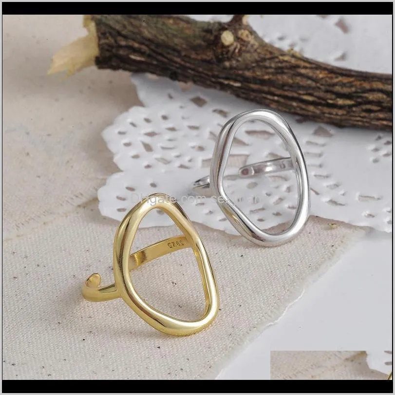 Band Drop Delivery 2021 Hiphop/Rock Metal Geometry Ellipse Punk Rings Opening Index Finger Accessories Hollow Joint Tail Ring For Women Jewel