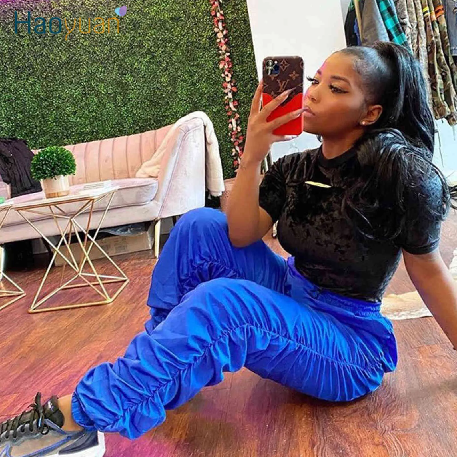 HAOYUAN Plus Size High Waist Ruched Cargo Pants Womens Elastic Joggers In  Neon Green And Black For Summer Hip Hop Limelight Trousers And Loose  Sweatpants Y211115 From Mengyang02, $27.35