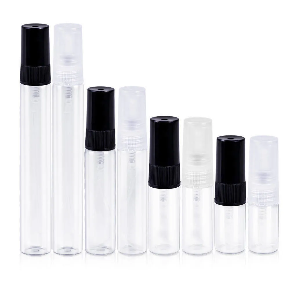 2ml 3ml 5ml 10mlミニクリアガラスエッセンシャル油香水瓶スプレーアトマイザー携帯用旅行化粧品容器香水瓶