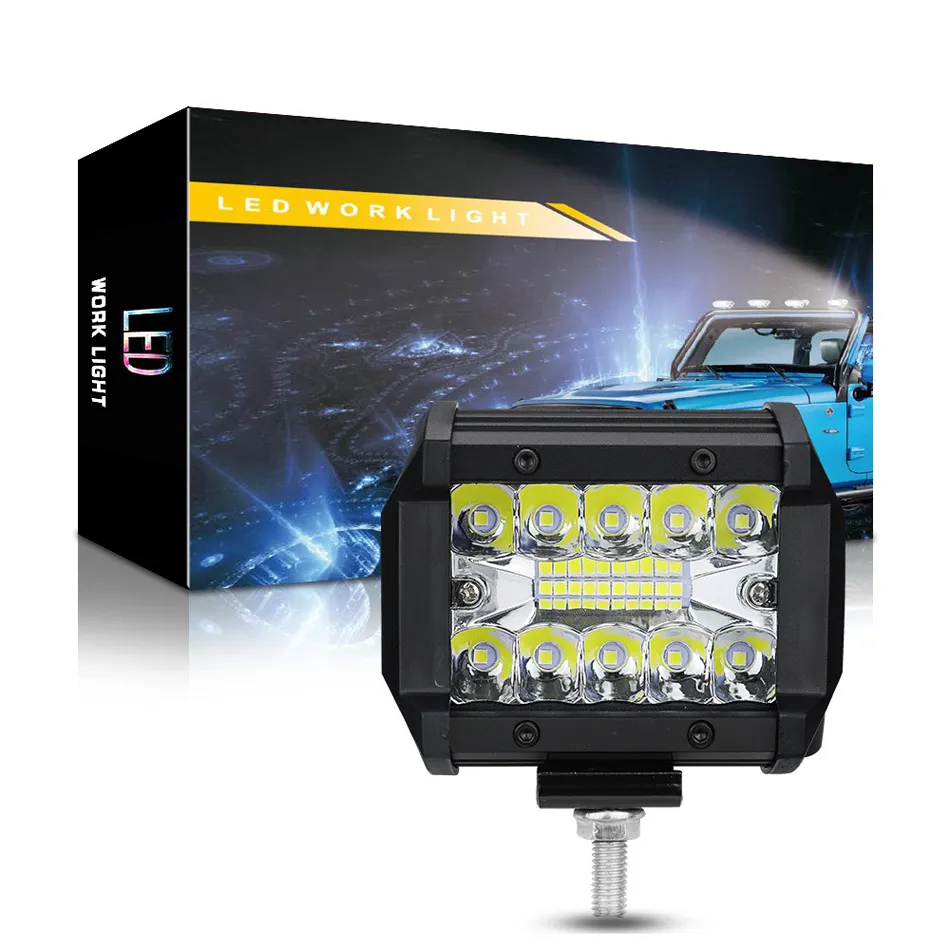 4 pollici IP67 impermeabile 60W 20 LED luce da lavoro Flood Spot Combo guida fuoristrada fendinebbia per barche SUV luci da lavoro