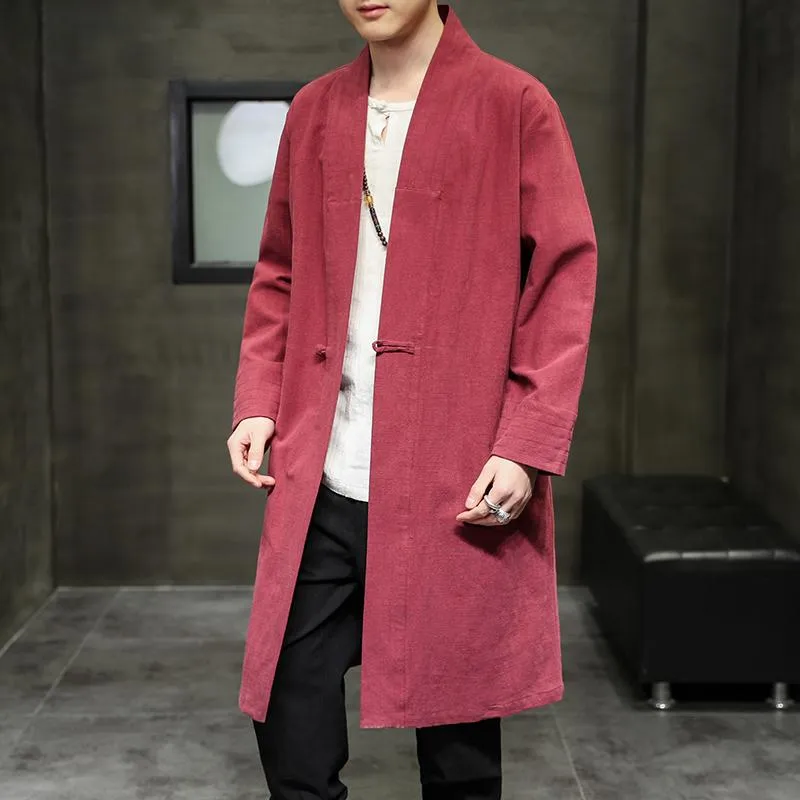 Mens linen duster coat sale