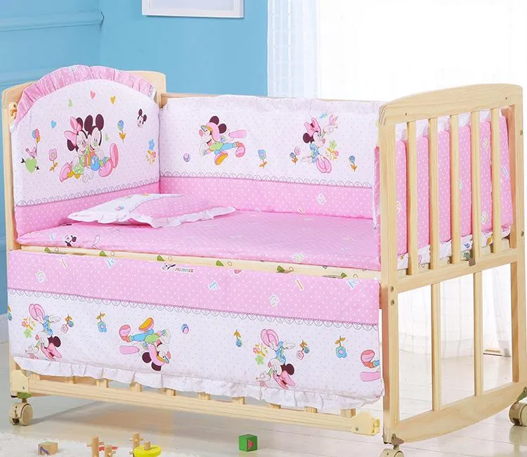 Beddengoed sets muduo 5 -stcs/set cartoon dier babywieg bed bumper voor geboren babyset katoen kinderen beschermer kamer december december