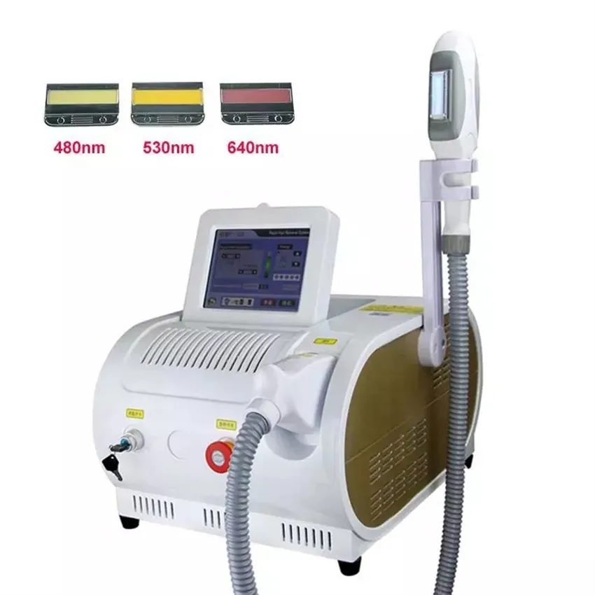 Máquina de depilación de diodo láser IPL profesional OPT 480nm 530nm 640nm Q Switch Cuerpo Cuidado de la piel Terapia Salón Equipo de belleza