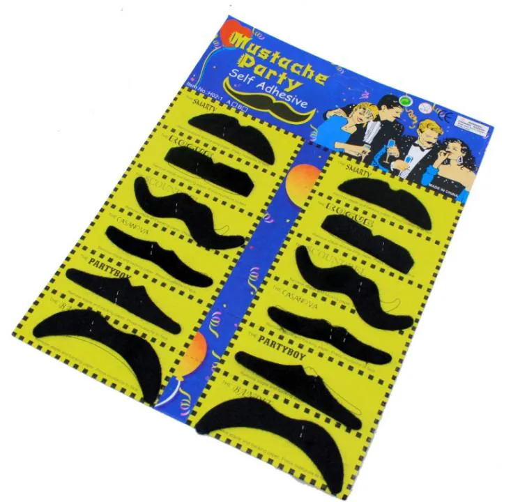 Lot De 6 Fausses Moustaches Auto-adhésives - Accessoires De Déguisement Pour Cosplay, Halloween, Fêtes - Styles Variés (pirates, Gentlemen...) - 3