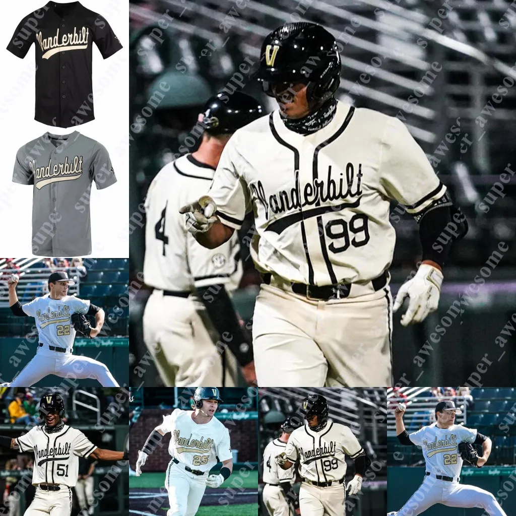 Vanderbilt Baseball Jersey Jack Leiter Dominic Keegan Isaiah Thomas Carter Young Jayson Gonzalez Tate Kolwyck CJ Rodriguez Bulger Kumar Rocker Dansby Swanson