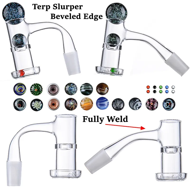 Splash Guard Quartz Banger Nail Smoking Accessories Terp Slurper Beveled Edge Water Bangers Ruby Pearl Pipes Seamless Fully Weld Pipe For Glass Bong Dab Rig Oil Rigs