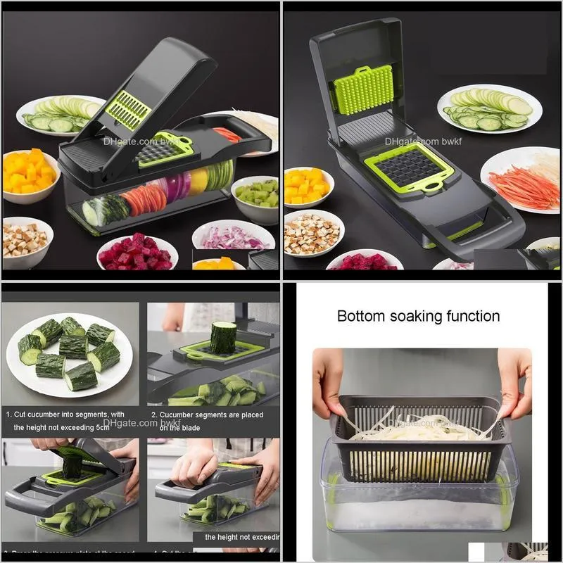 vegetable cutter multifunctional mandoline slicer fruit potato peeler carrot grater kitchen accessories basket vegetable slicer 201202