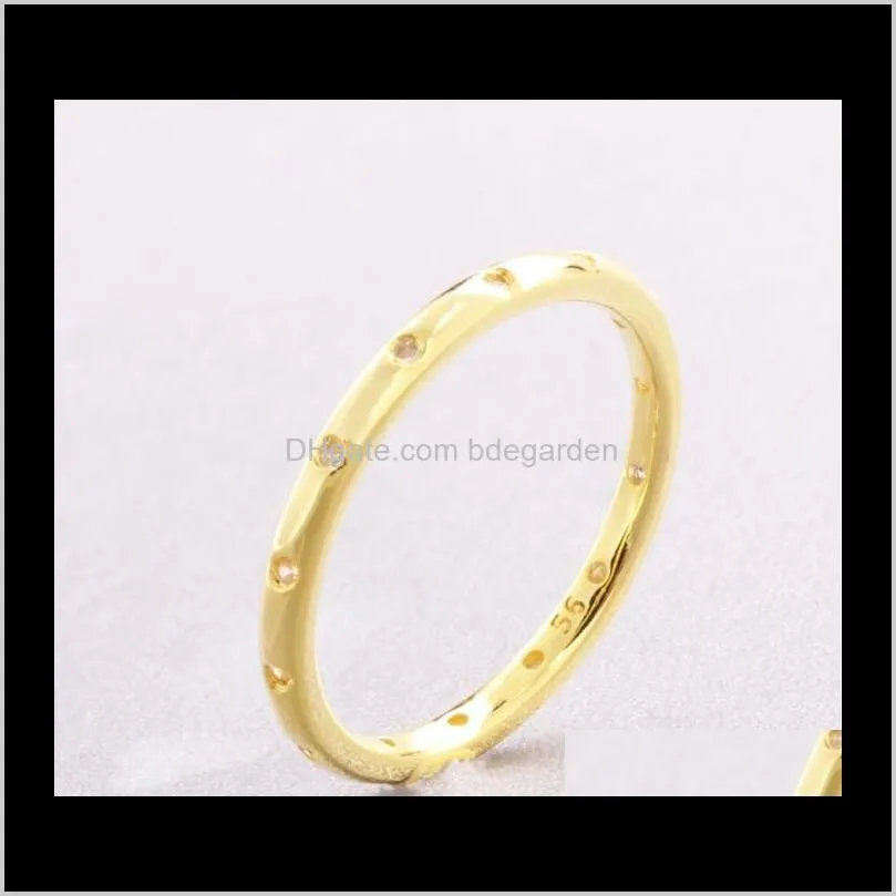 S925 sterling silver ring Set with glass silver ring simple fashion for women men Valentine day gifts