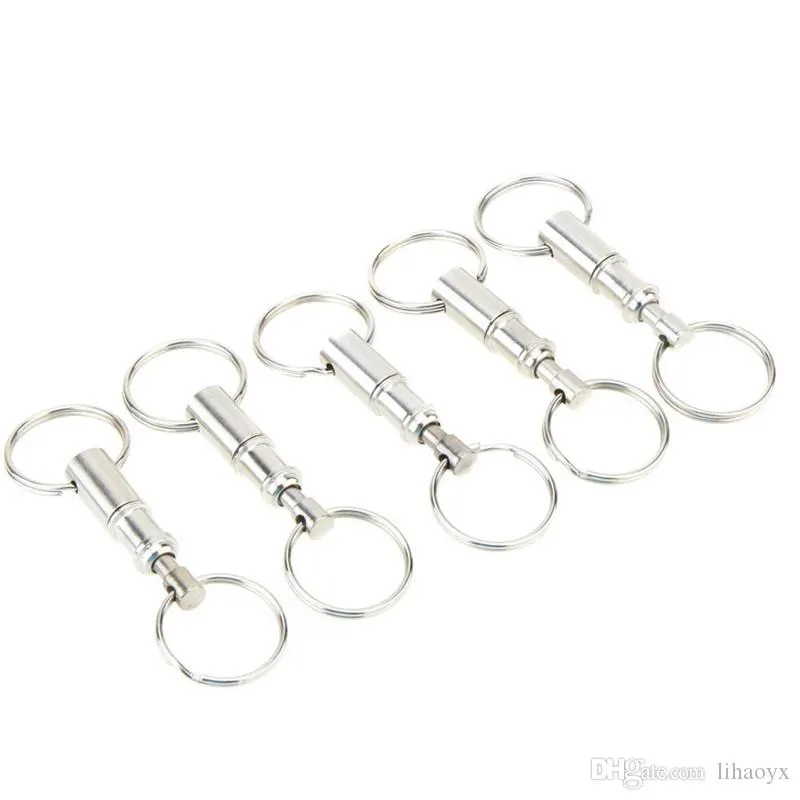 Premium Quick Release Pull-Apart Key Removable Handy Keyring Detachable Keychain Accessory with Two Split Rings TO243